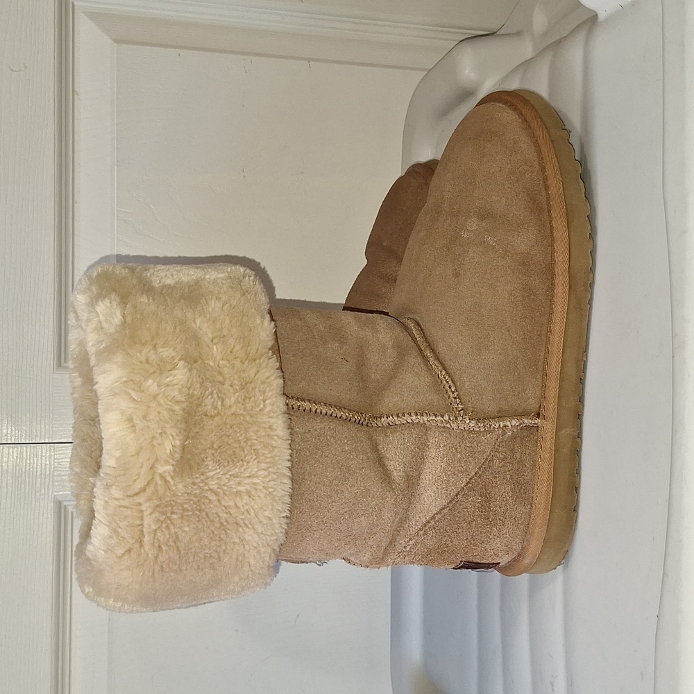 UGG Australia classic tall suede sheepskin leather faux fur boots - 9 - tan - Picture 5 of 12